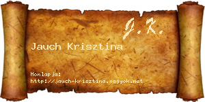 Jauch Krisztina névjegykártya